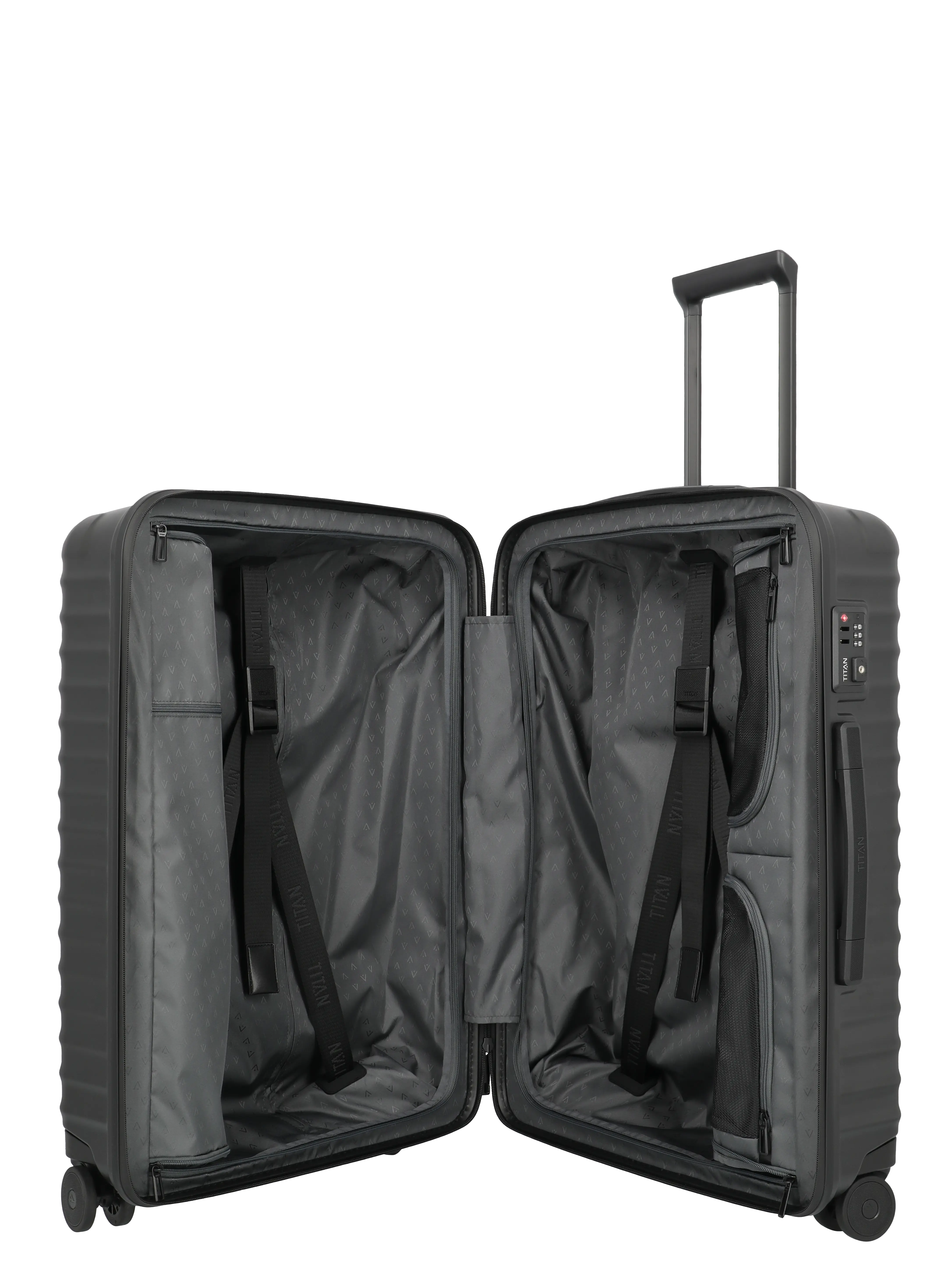 TITAN Trolley UPGRADE M+ 69 cm mit 4 Rollen Nightshade Black