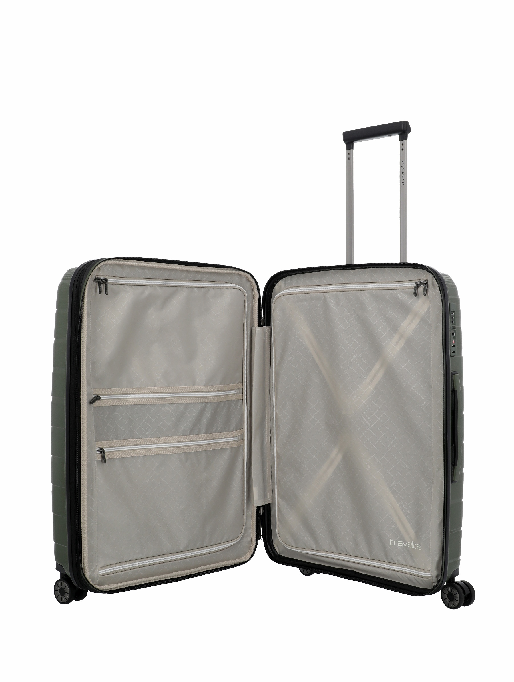 Travelite Koffer Air Base 4 Rollen Trolley M 67  cm Olive