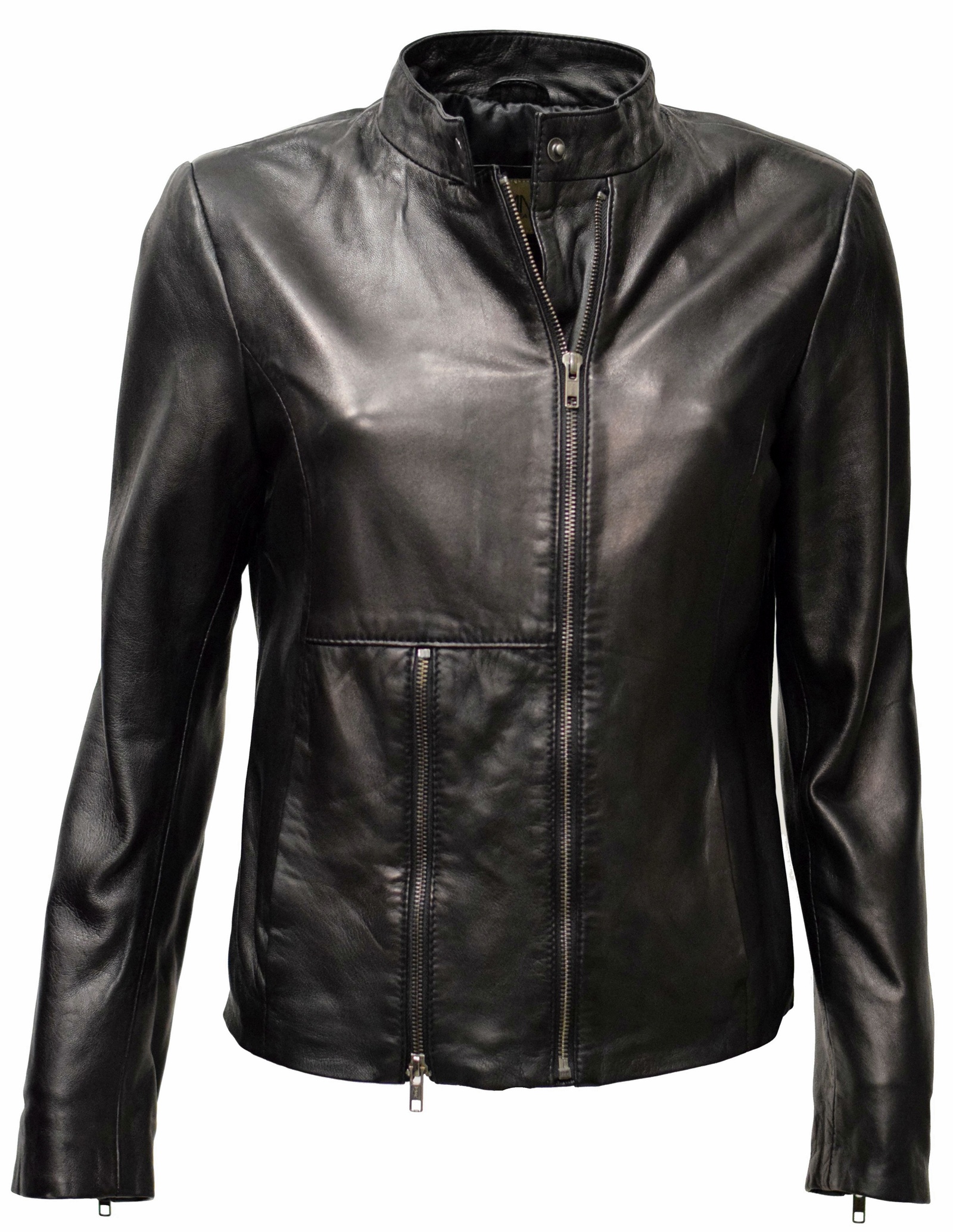 Damen Lederjacke Sofia in washed Schwarz
