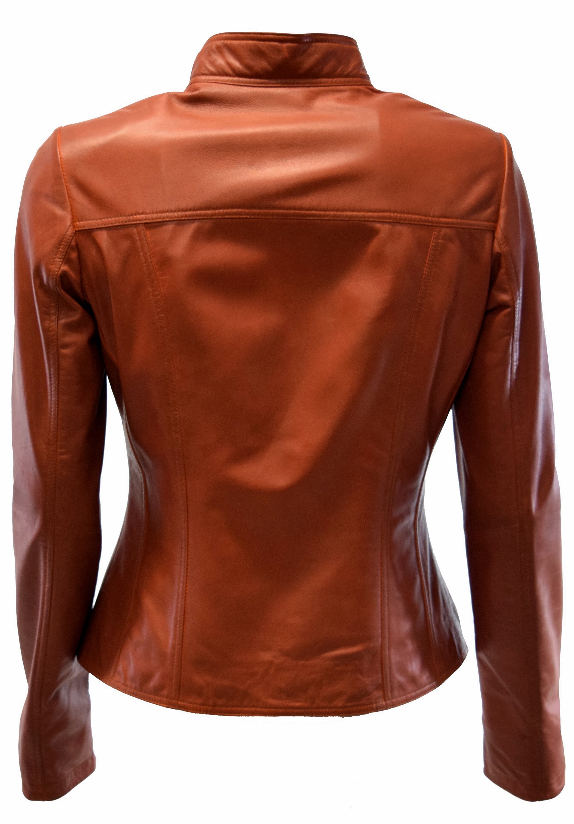 Damen Lederjacke Malla P-14-01 washed Rostorange