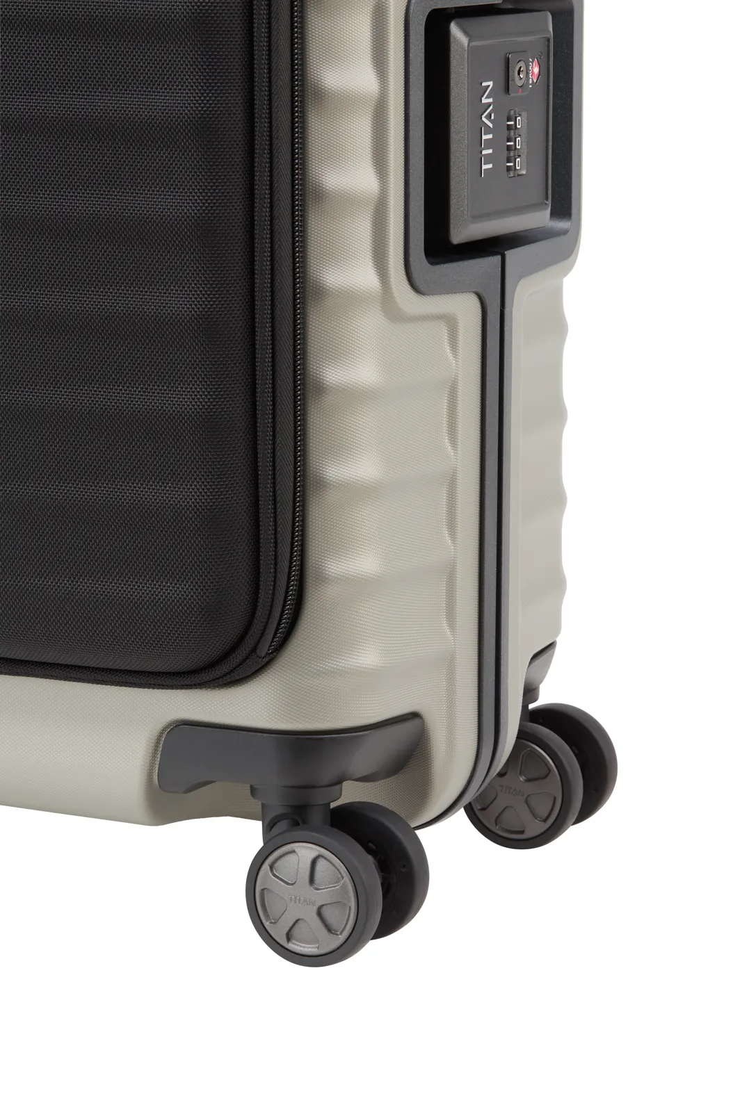 TITAN Trolley LITRON FRAME Vortasche S+ 55 cm mit 4 Rollen Champagner