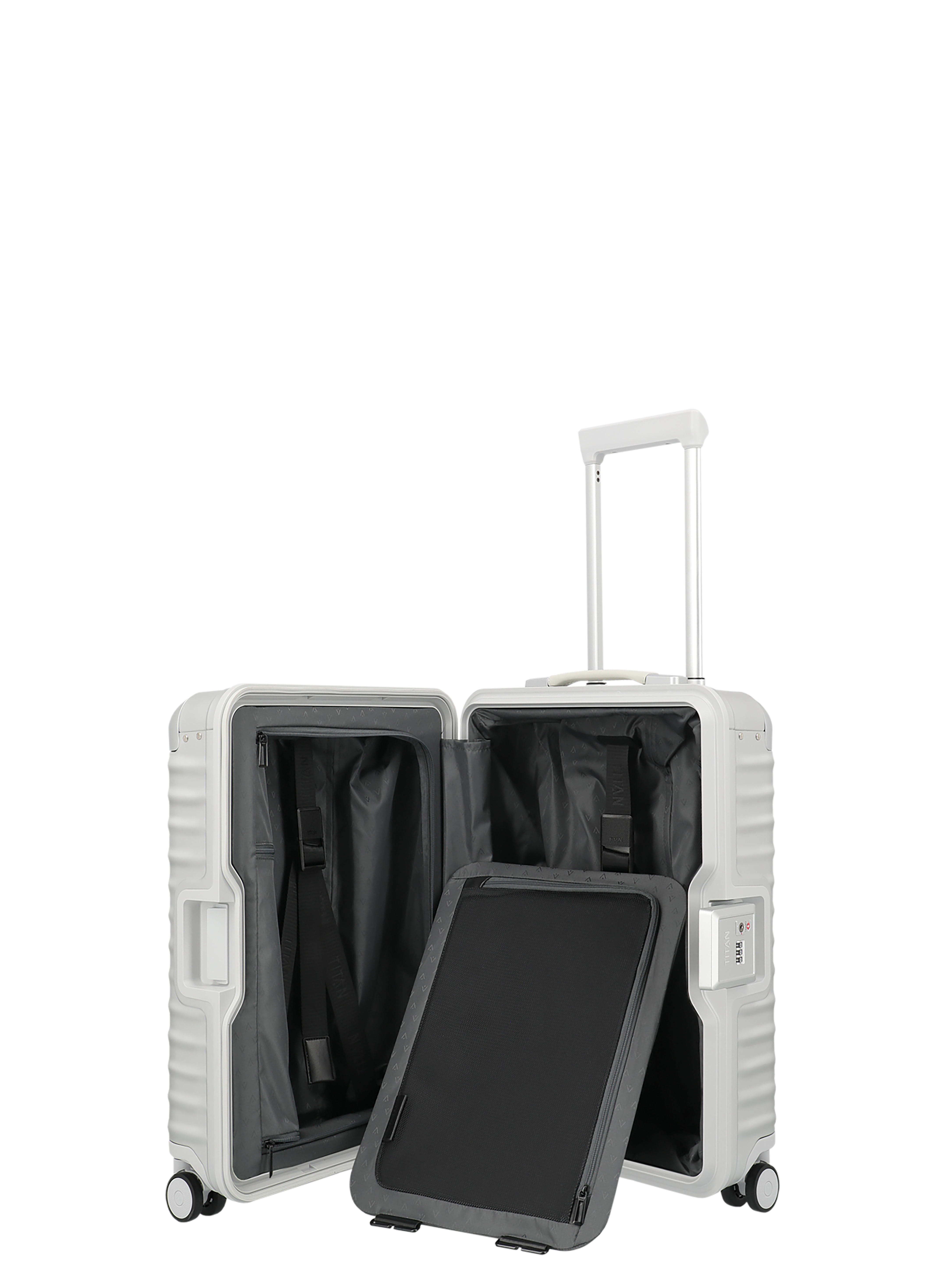 TITAN Aluminium Trolley ETERNITY S 23 cm mit 4 Rollen Silber