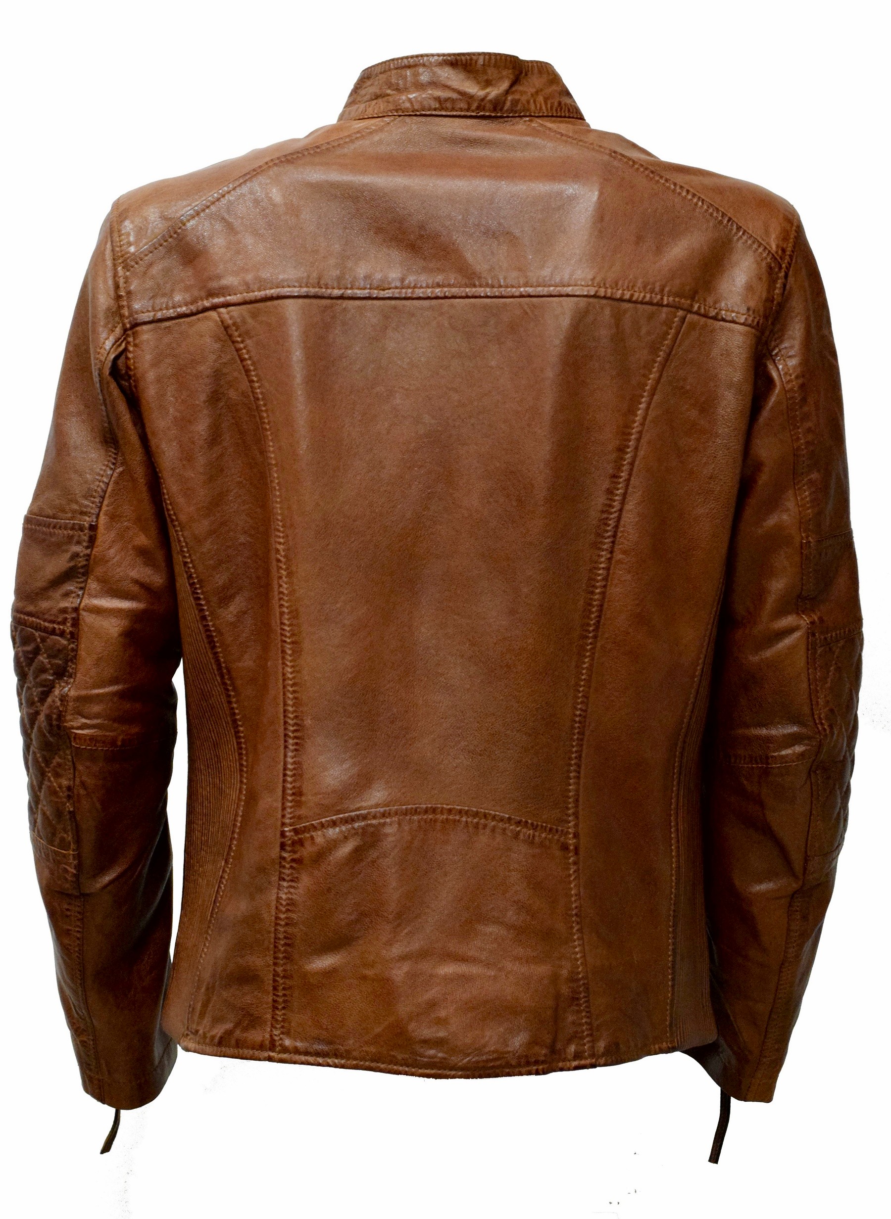 Herren Lederjacke Marco gesteppt in washed Whiskey