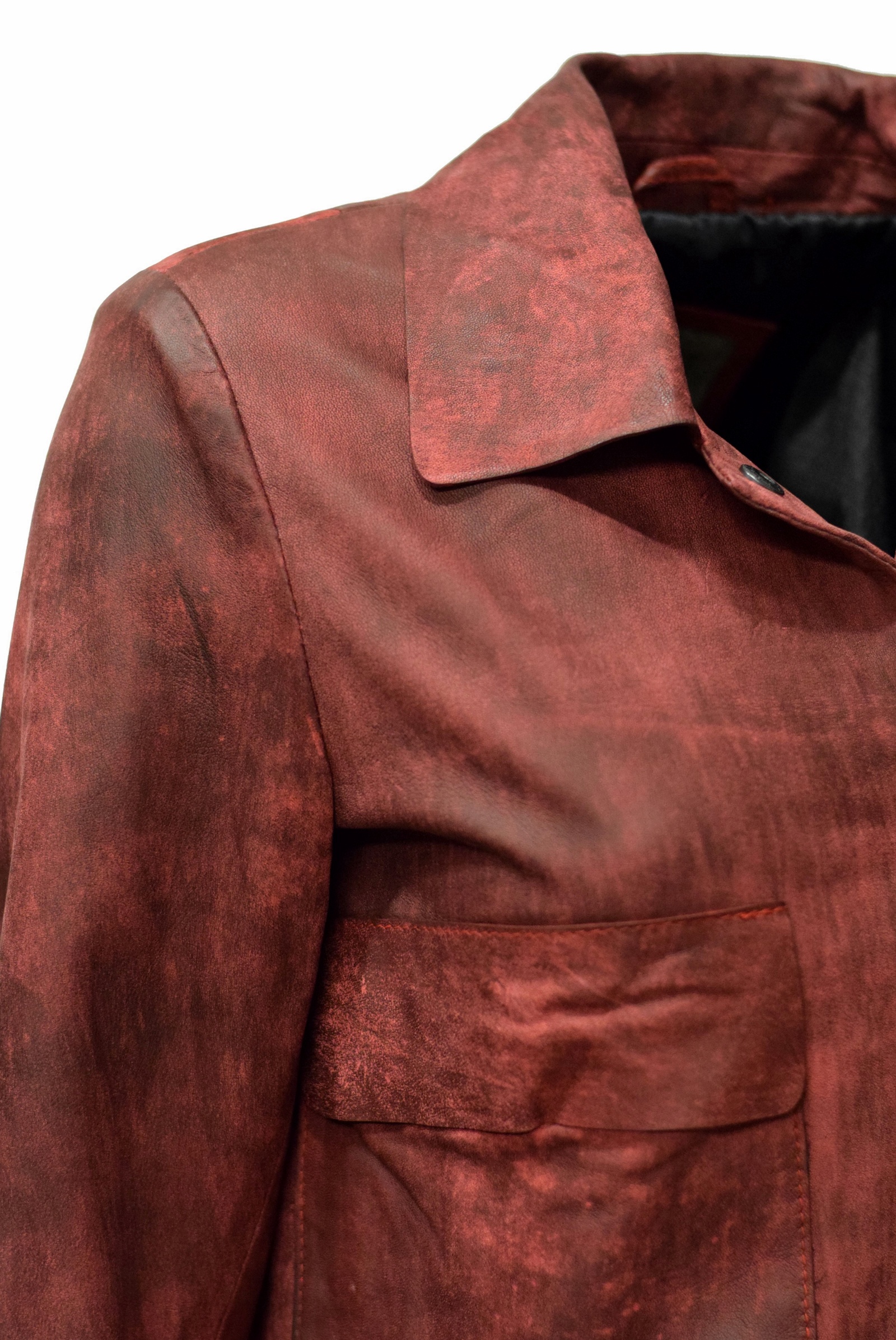 Damen Lederhemd Jella in vintage Rot