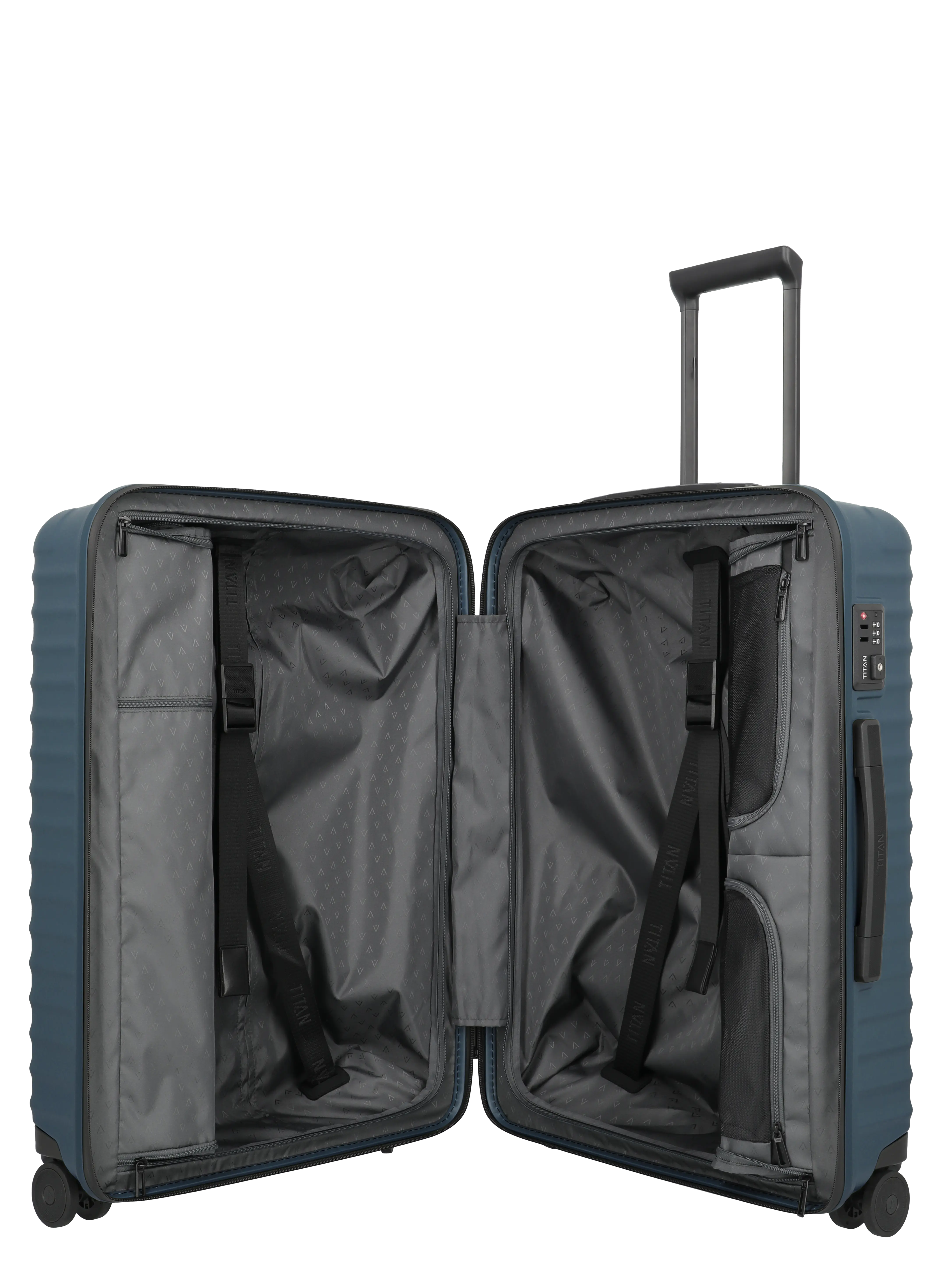 TITAN Trolley UPGRADE M+ 69 cm mit 4 Rollen Midnight Blue