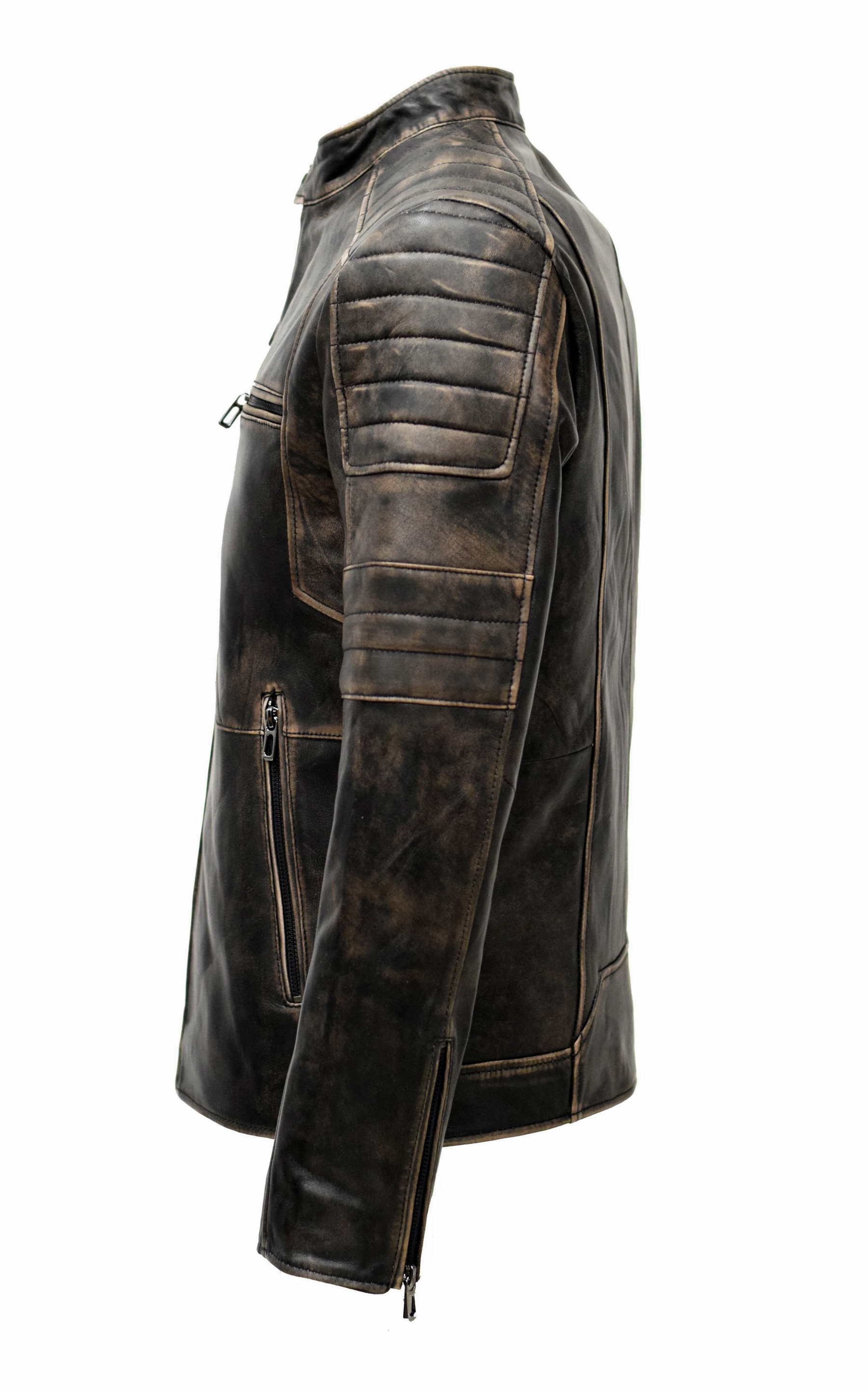 Herren Lederjacke Paul in vintage Charcoal