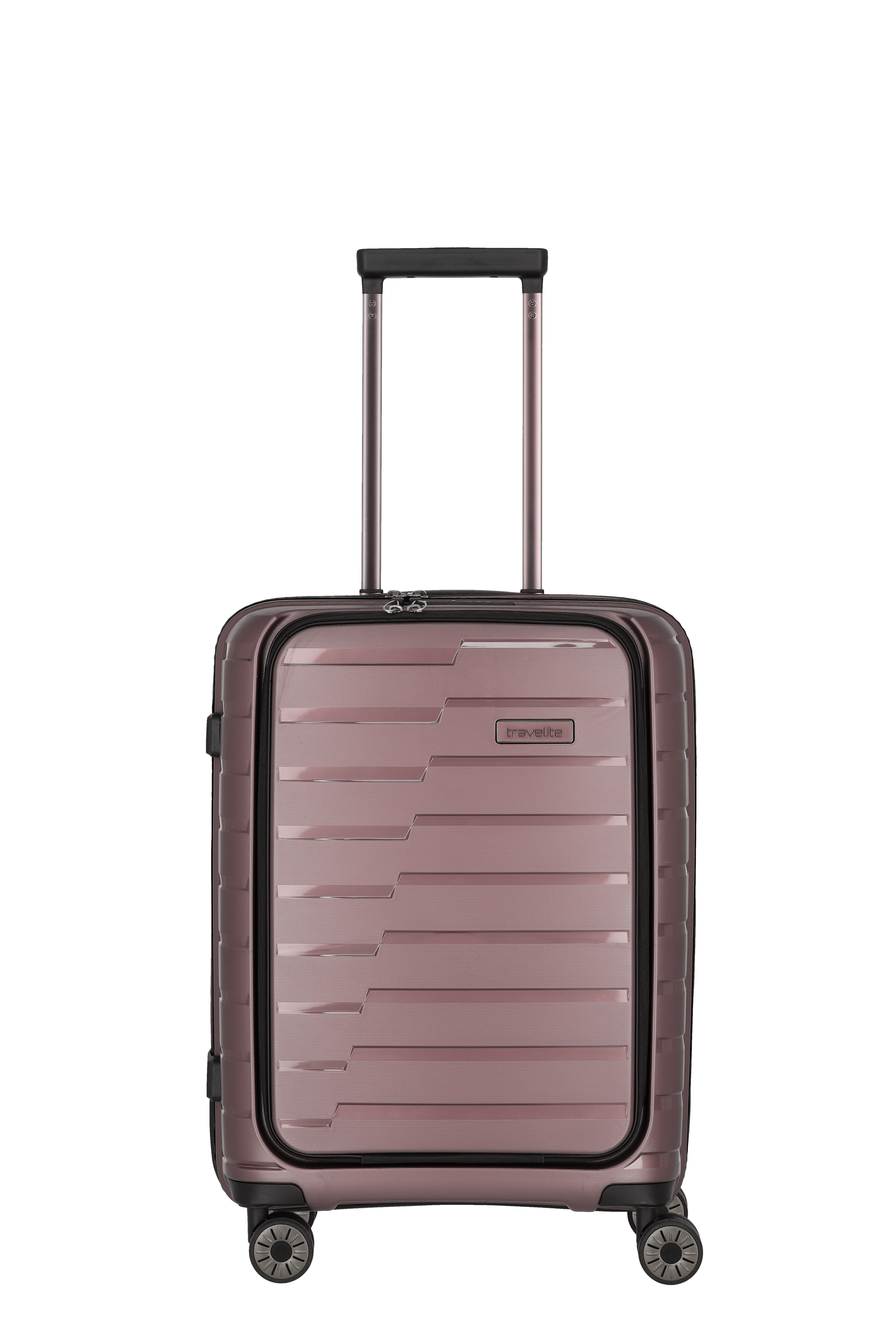Travelite Koffer Air Base Vortasche 4 Rollen Trolley 55 cm S+ Flieder