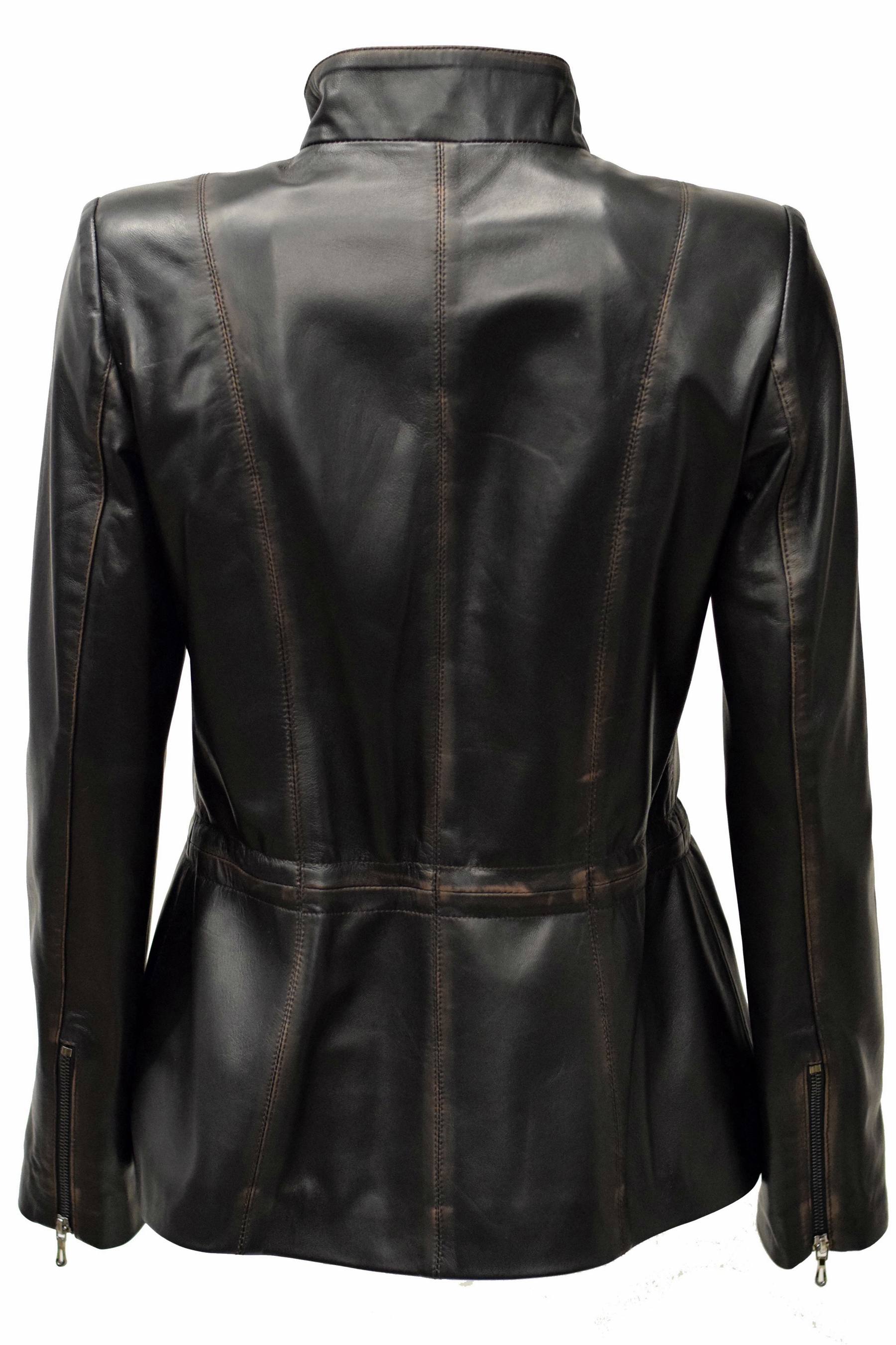 Damen Lederjacke Ressi in alligator Fine Schwarz